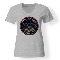 Thumbnail for Fighter Jet 16 - Death From Above Designed V-Neck T-Shirts