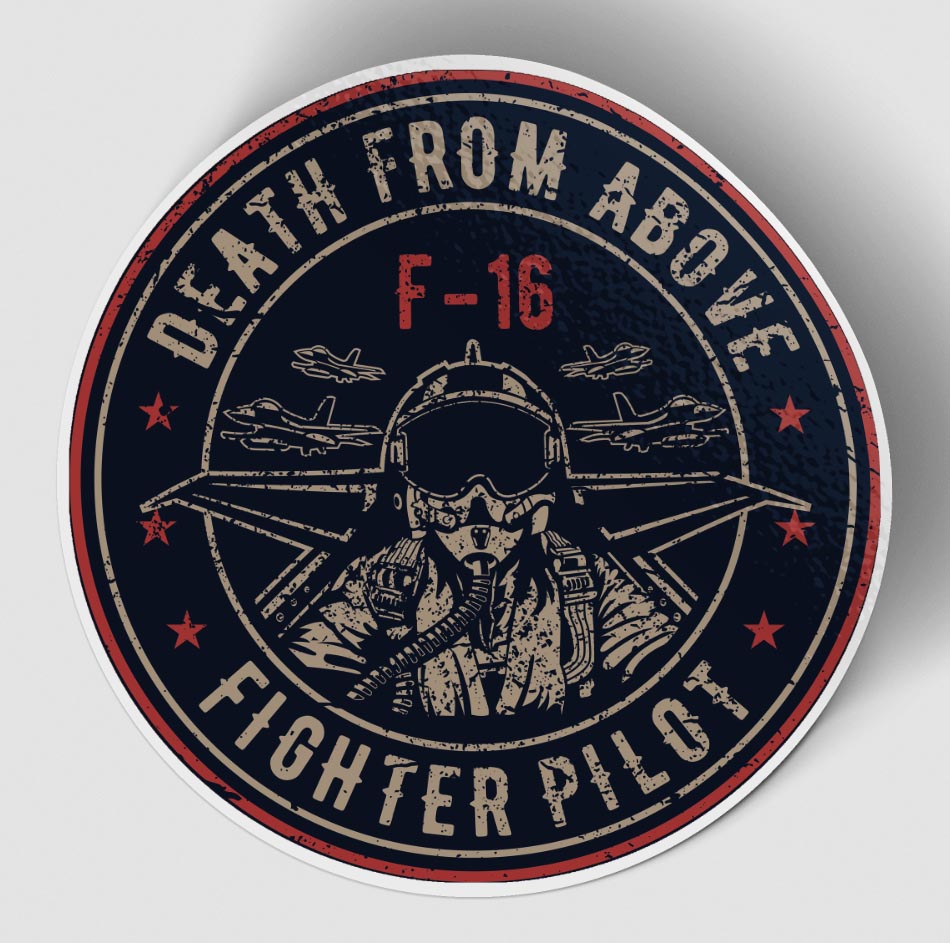 Fighting Falcon F16 - Death From Above Designed Stickers