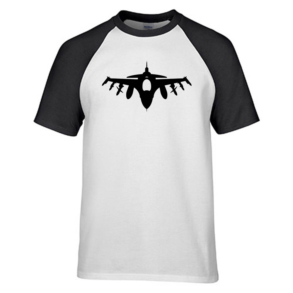 Fighter Jet 16 Silhouette Designed Raglan T-Shirts