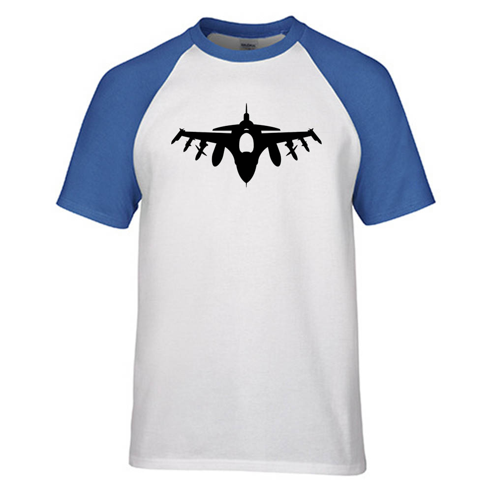 Fighter Jet 16 Silhouette Designed Raglan T-Shirts