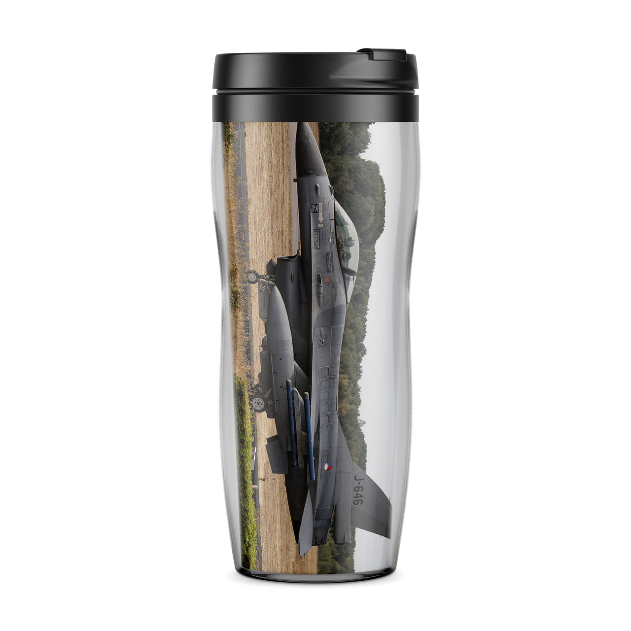 Fighting Falcon F16 From Side Designed Travel Mugs