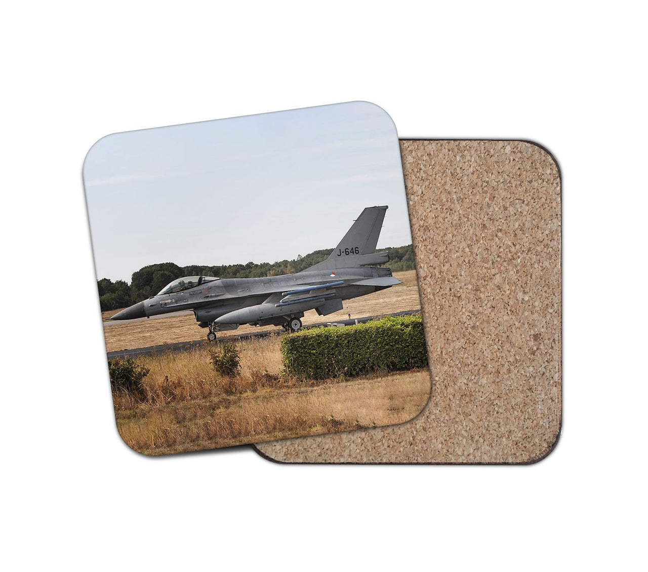 Fighting Falcon F16 From Side Designed Coasters