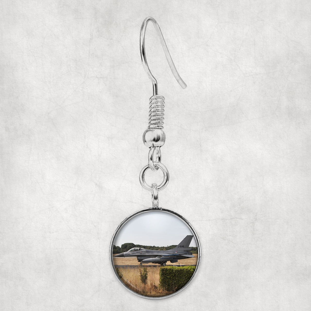 Fighter Jet 16 From Side Designed Earrings