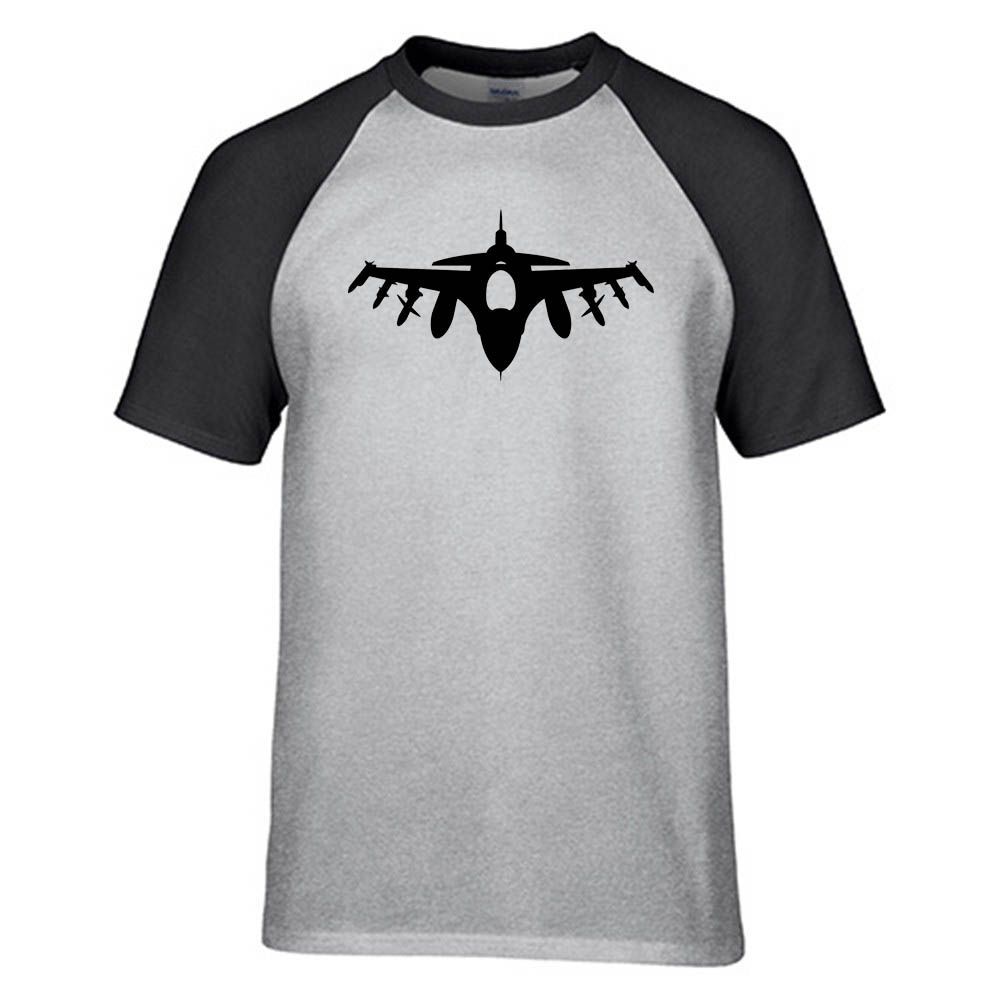 Fighter Jet 16 Silhouette Designed Raglan T-Shirts
