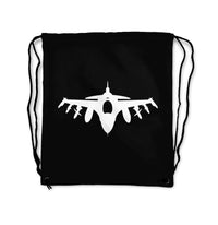 Thumbnail for Fighting Falcon F16 Silhouette Designed Drawstring Bags