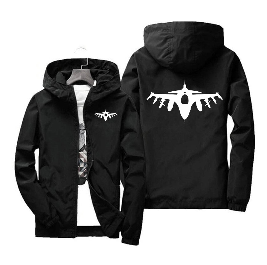 Fighter Jet 16 Silhouette Designed Windbreaker Jackets
