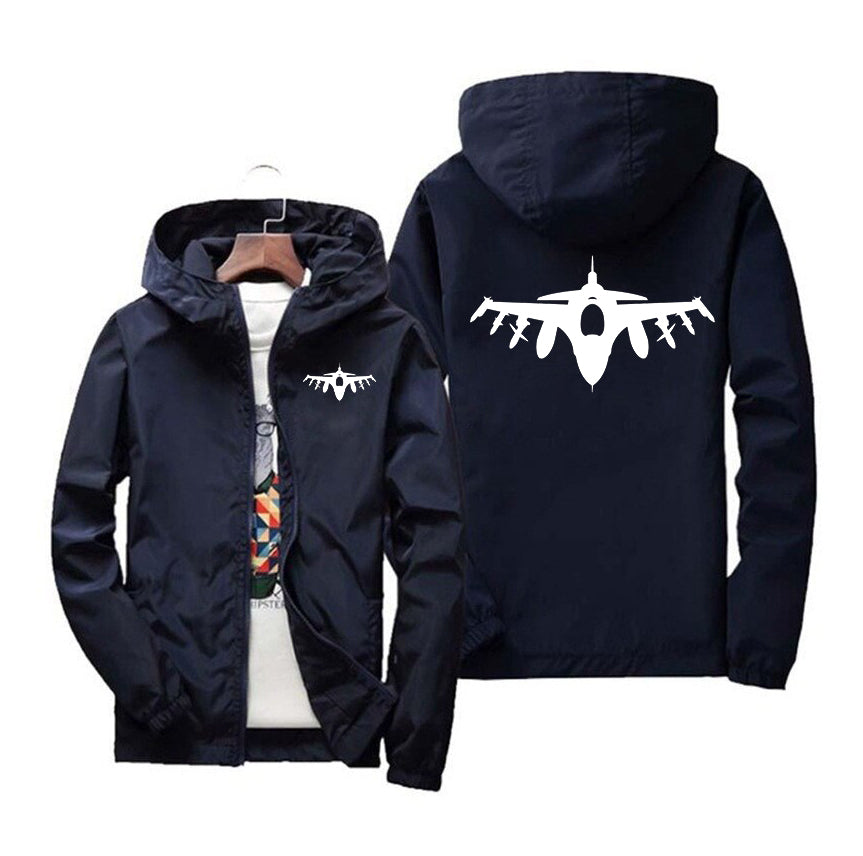 Fighter Jet 16 Silhouette Designed Windbreaker Jackets
