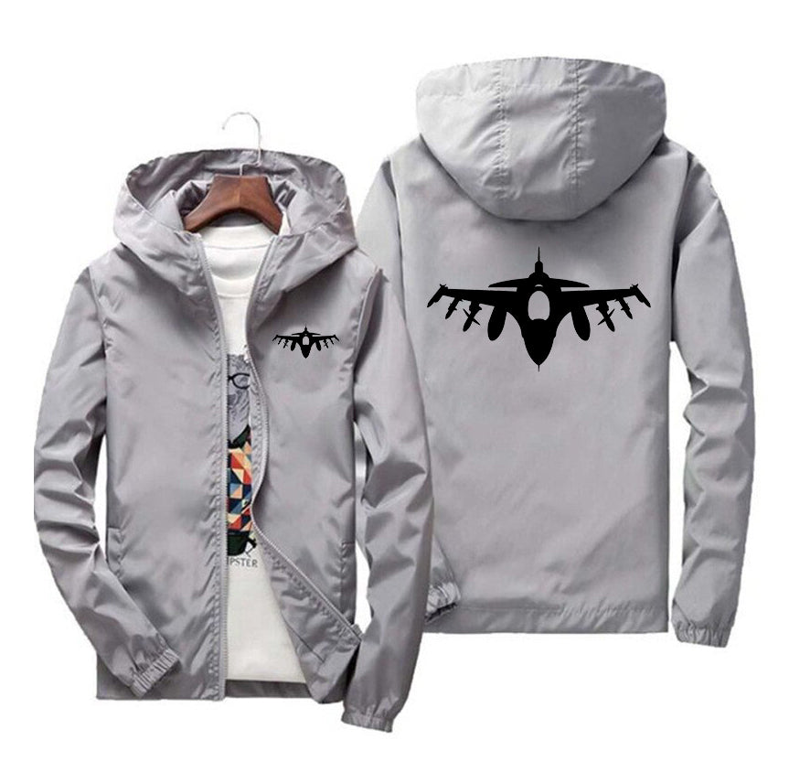 Fighter Jet 16 Silhouette Designed Windbreaker Jackets