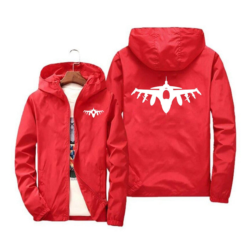 Fighter Jet 16 Silhouette Designed Windbreaker Jackets