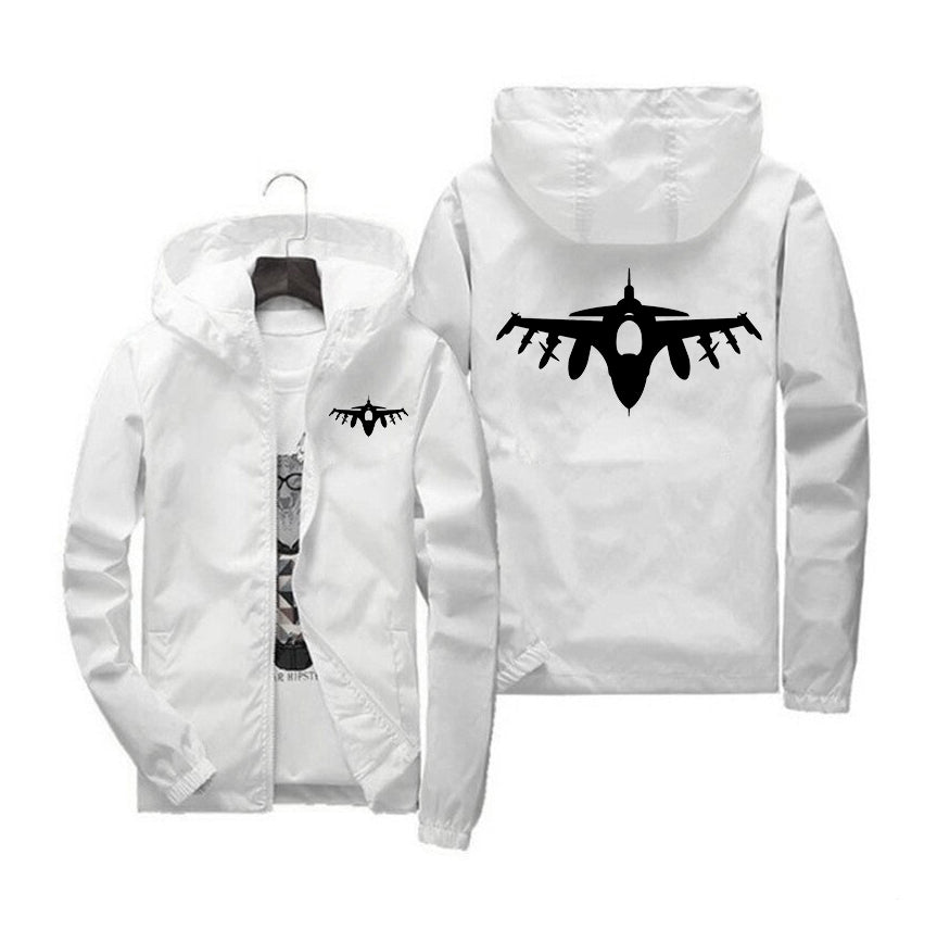 Fighter Jet 16 Silhouette Designed Windbreaker Jackets