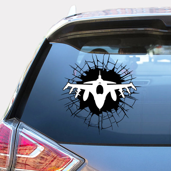 Fighter Jet 16 Silhouette Designed Car Sticker