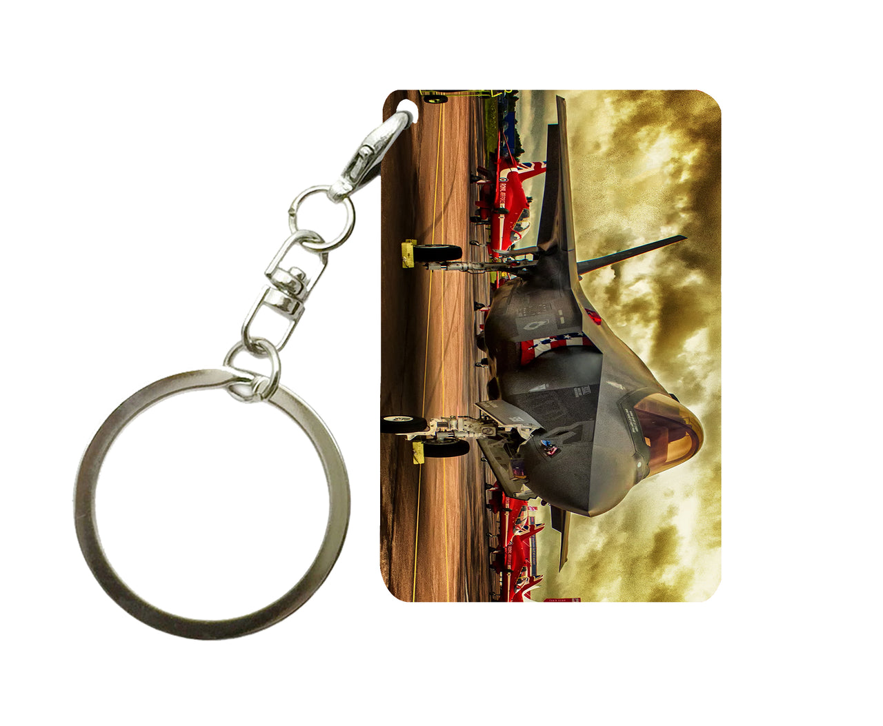 Fighting Falcon F35 at Airbase Designed Key Chains