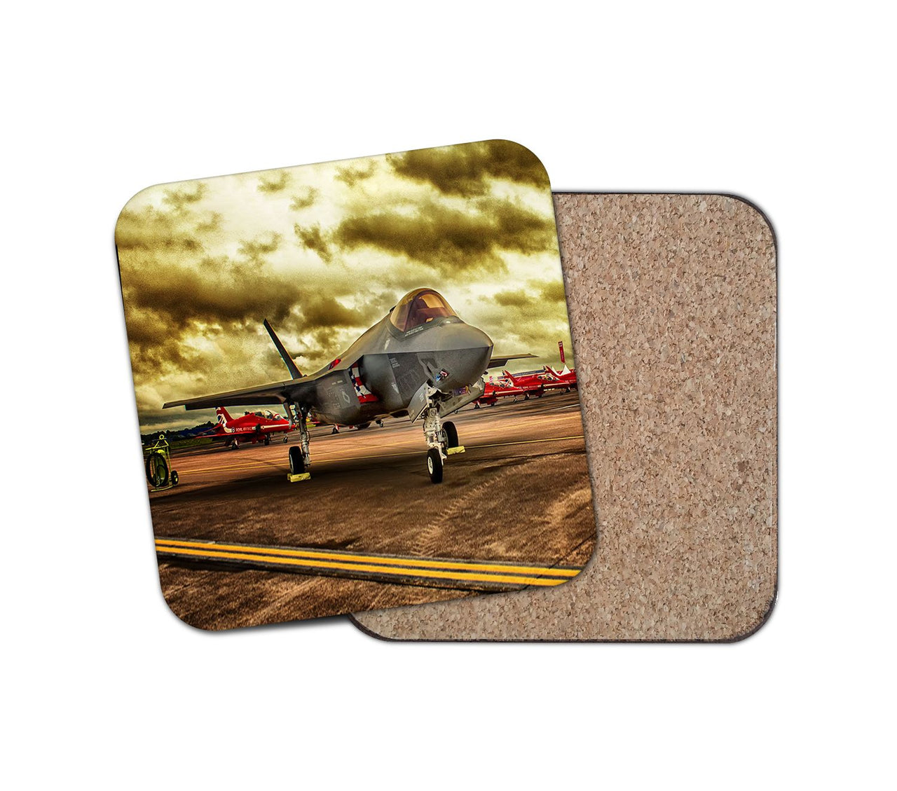Fighting Falcon F35 at Airbase Designed Coasters