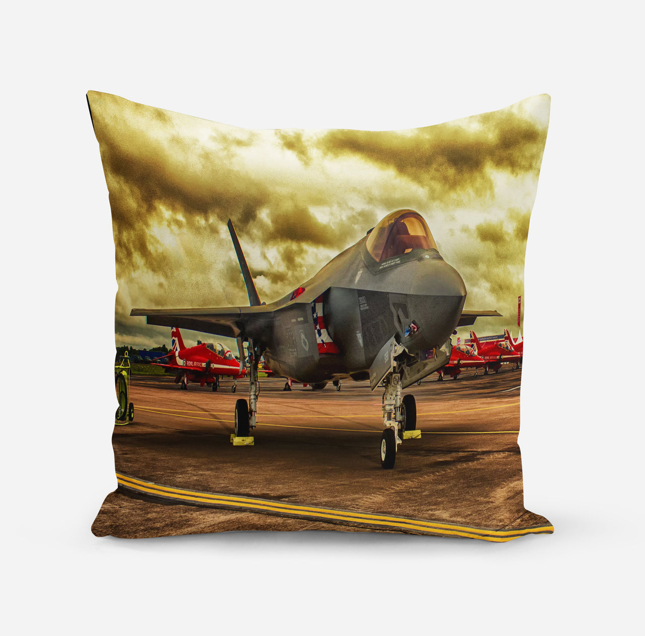 Fighting Falcon F35 at Airbase Designed Pillows