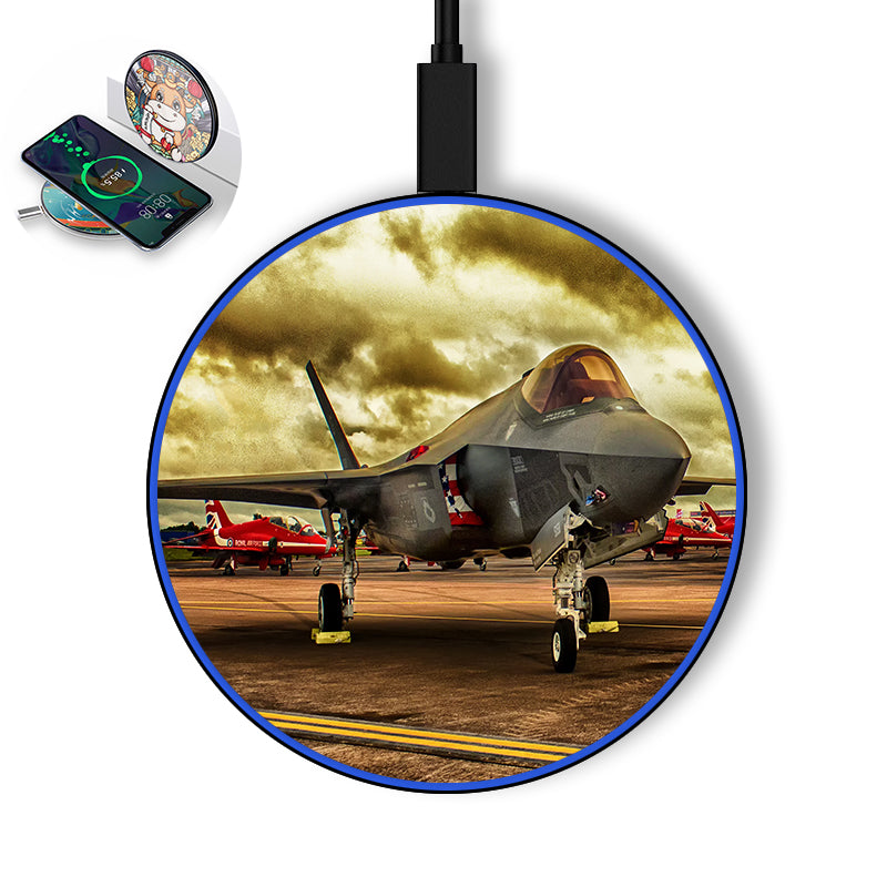 Fighting Falcon F35 at Airbase Designed Wireless Chargers