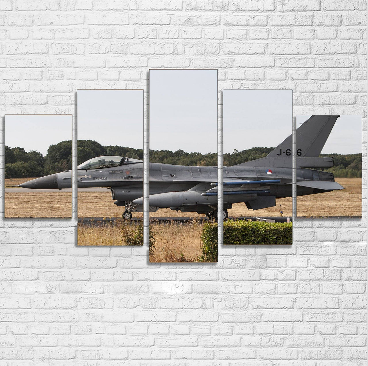 Fighting Falcon F16 From Side Printed Multiple Canvas Poster Aviation Shop 