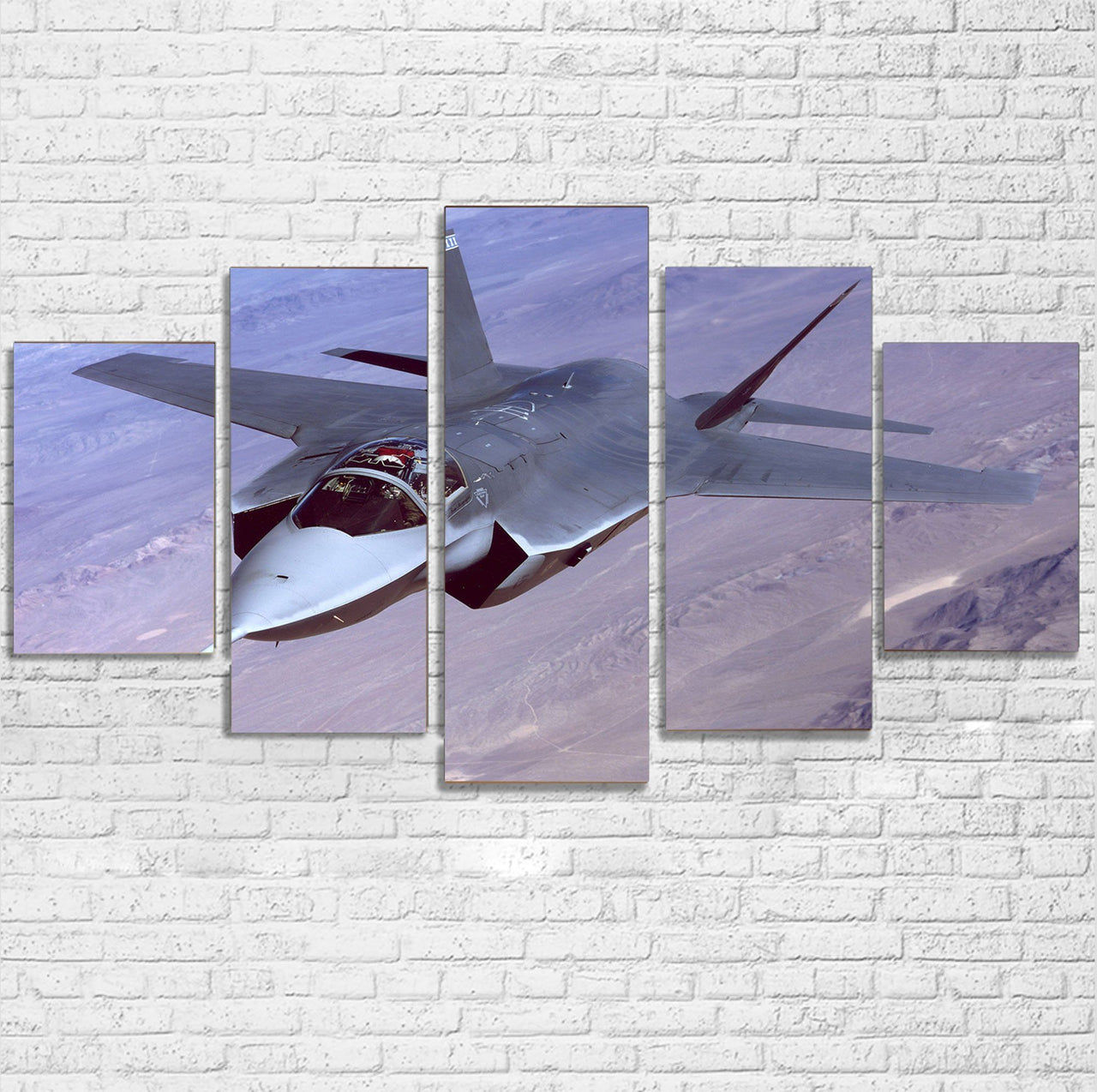 Fighting Falcon F35 Captured in the Air Printed Multiple Canvas Poster Aviation Shop 