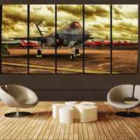 Thumbnail for Fighting Falcon F35 at Airbase Printed Canvas Prints (5 Pieces) Aviation Shop 