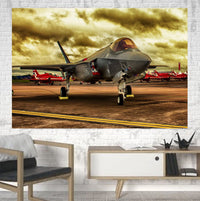 Thumbnail for Fighting Falcon F35 at Airbase Printed Canvas Posters (1 Piece) Aviation Shop 