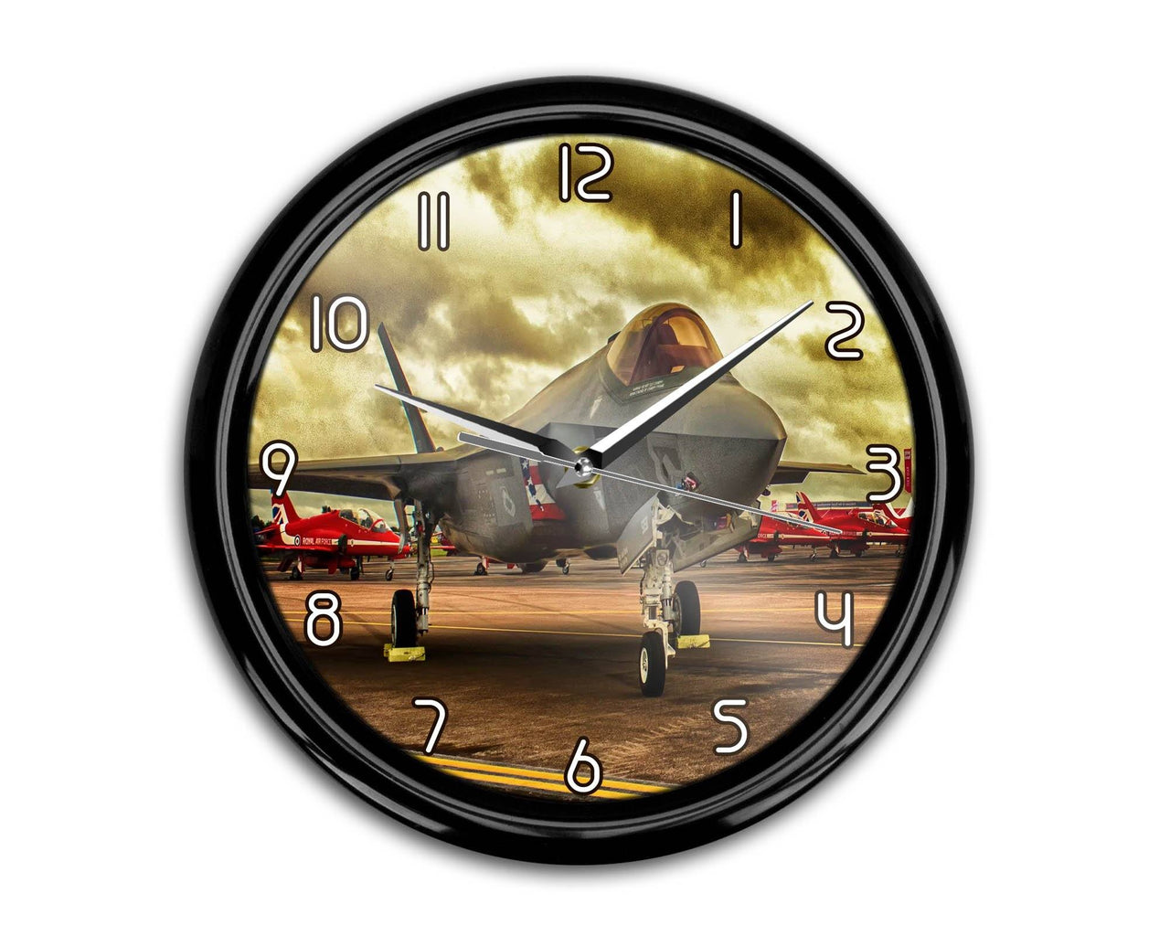 Fighting Falcon F35 at Airbase Printed Wall Clocks Aviation Shop 