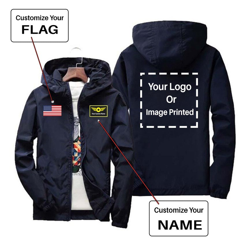 Custom Flag & Name & LOGO Designed Windbreaker Jackets