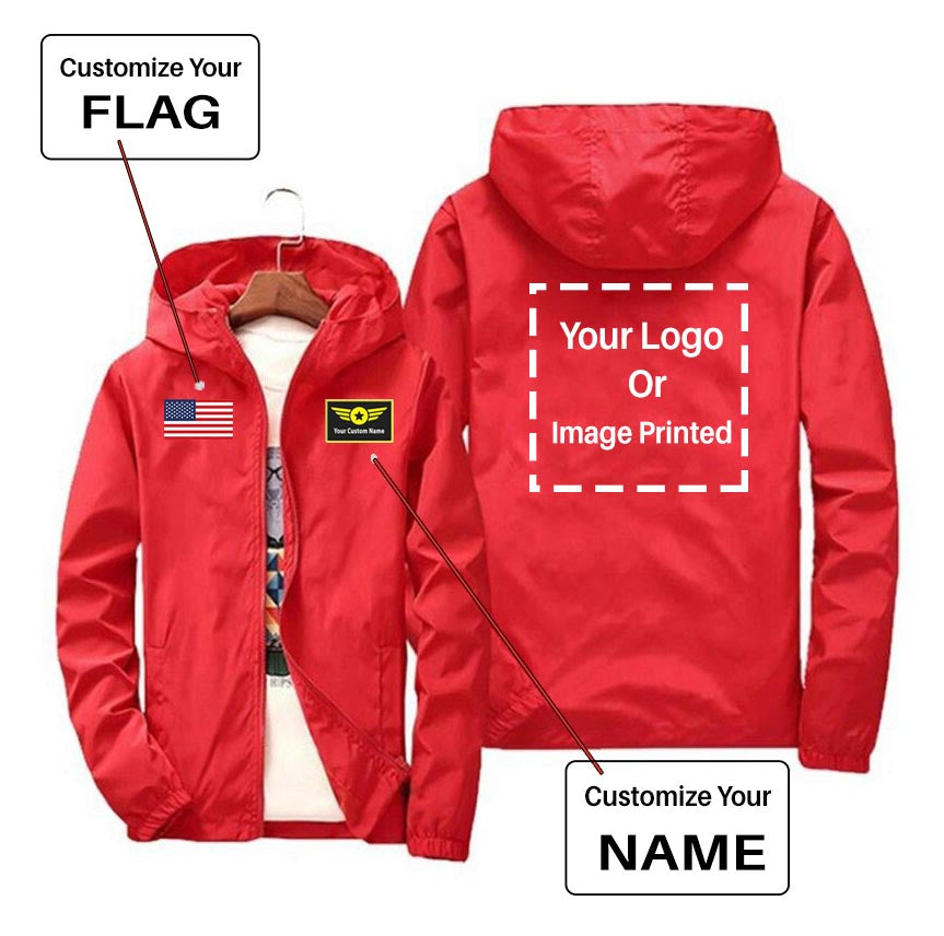 Custom Flag & Name & LOGO Designed Windbreaker Jackets