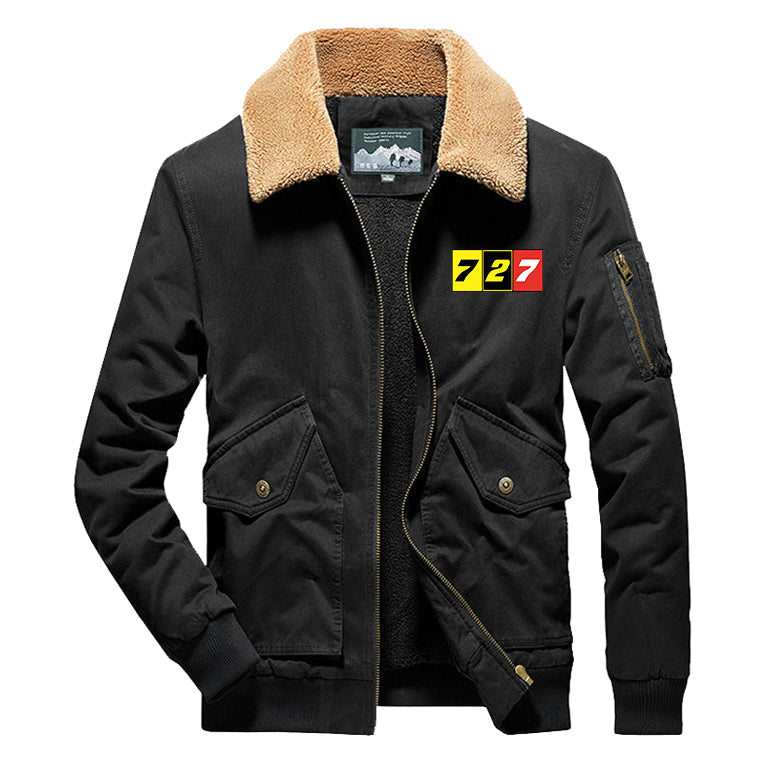 Flat Colourful 727 Designed Thick Bomber Jackets