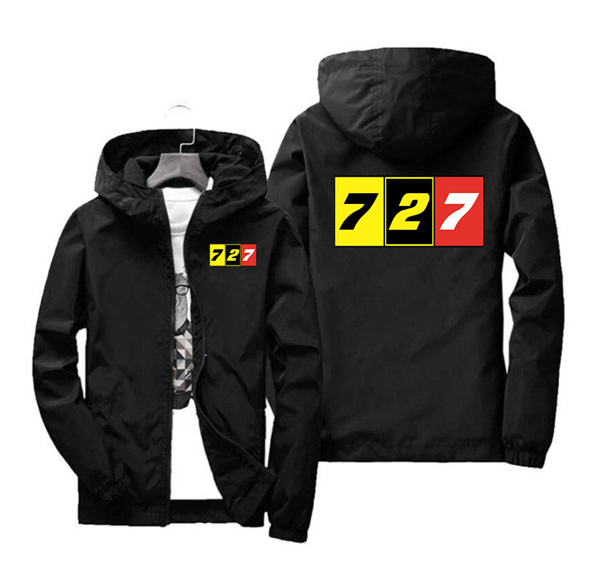 Flat Colourful 727 Designed Windbreaker Jackets