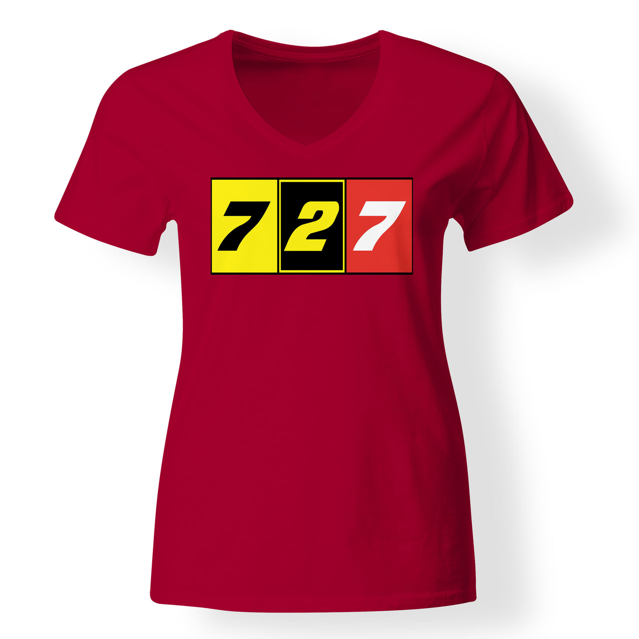 Flat Colourful 727 Designed V-Neck T-Shirts