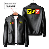 Thumbnail for Flat Colourful 737 Designed PU Leather Jackets