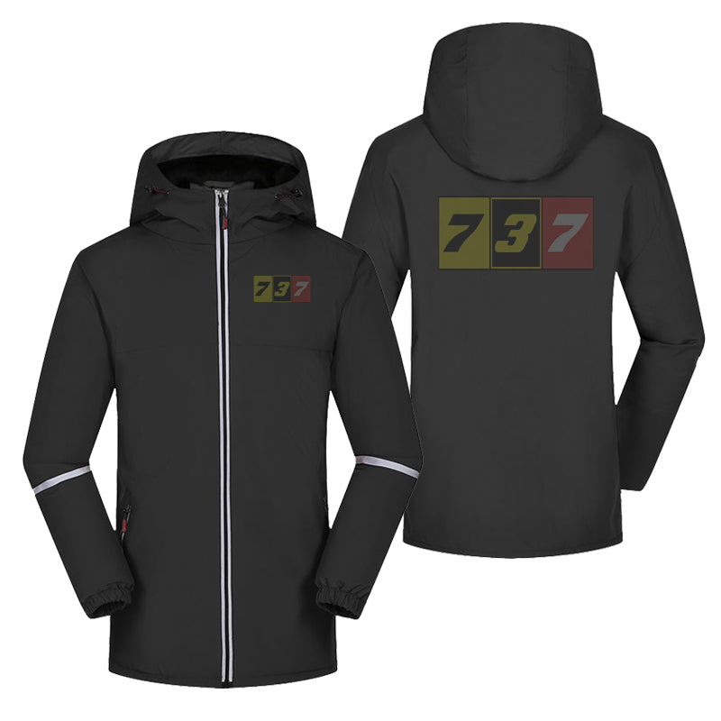 Flat Colourful 737 Designed Rain Coats & Jackets