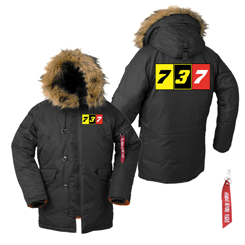 Flat Colourful 737 Designed Parka Bomber Jackets