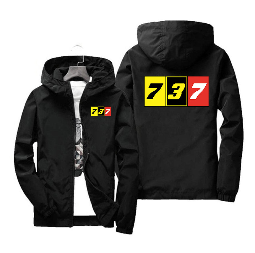 Flat Colourful 737 Designed Windbreaker Jackets