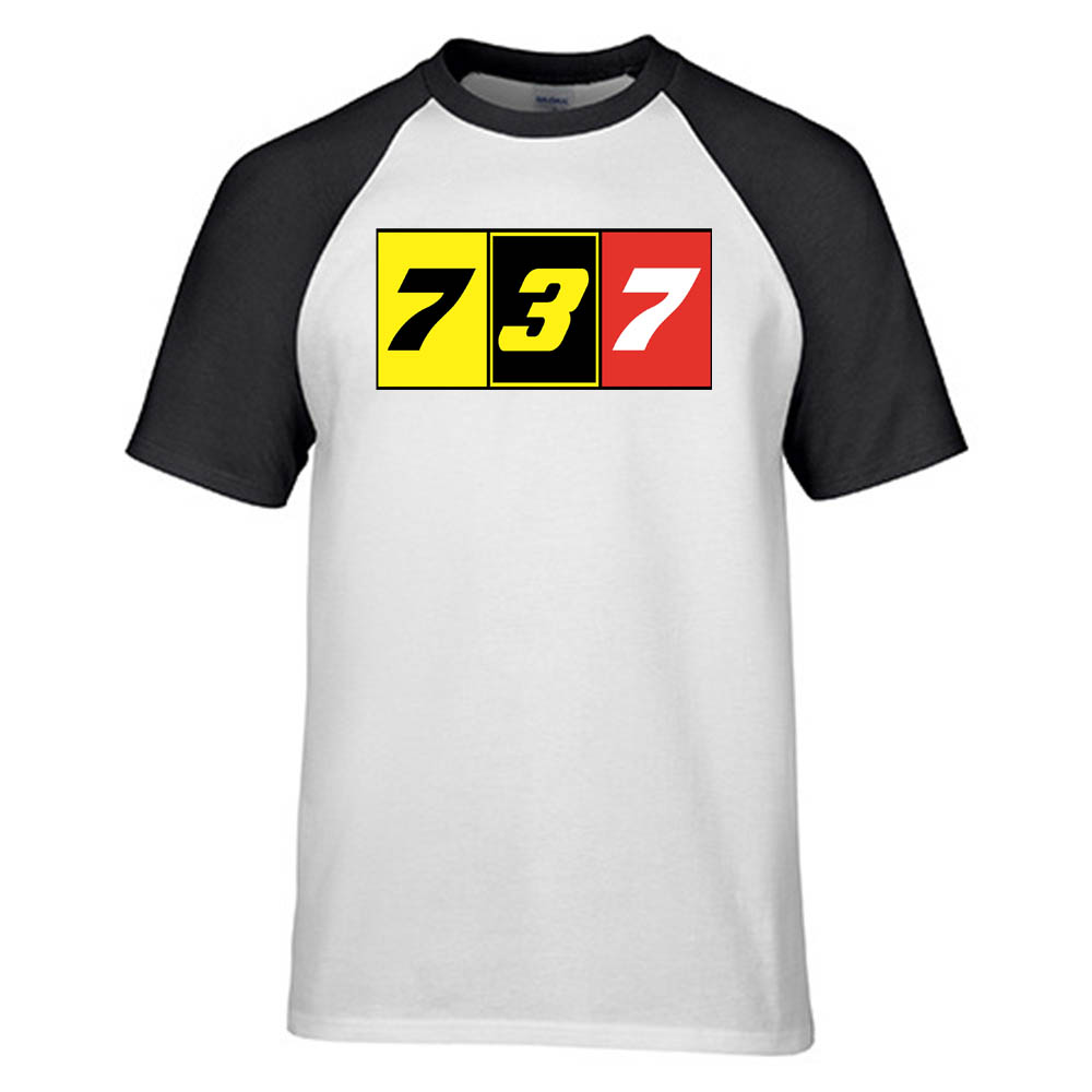 Flat Colourful 737 Designed Raglan T-Shirts
