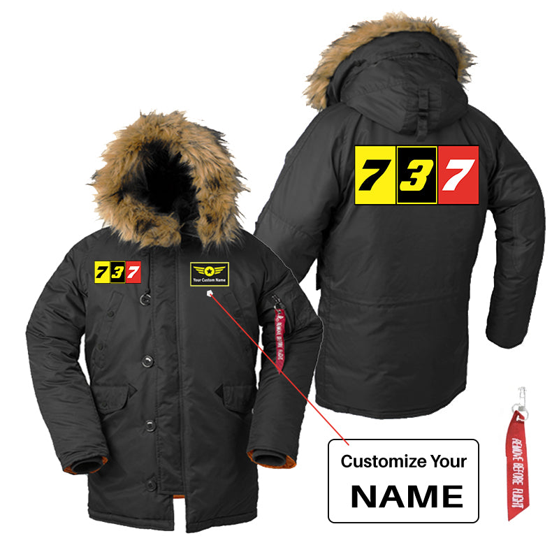 Flat Colourful 737 Designed Parka Bomber Jackets