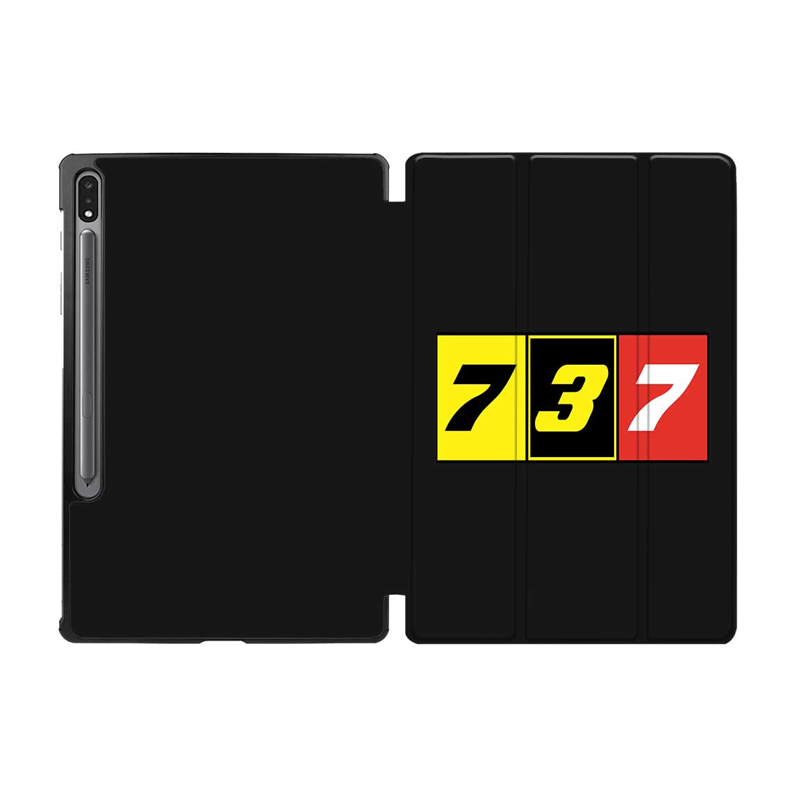 Flat Colourful 737 Designed Samsung Tablet Cases