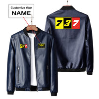 Thumbnail for Flat Colourful 737 Designed PU Leather Jackets