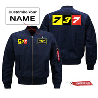 Thumbnail for Colourful Flat 737 Text Designed Pilot Jackets (Customizable)