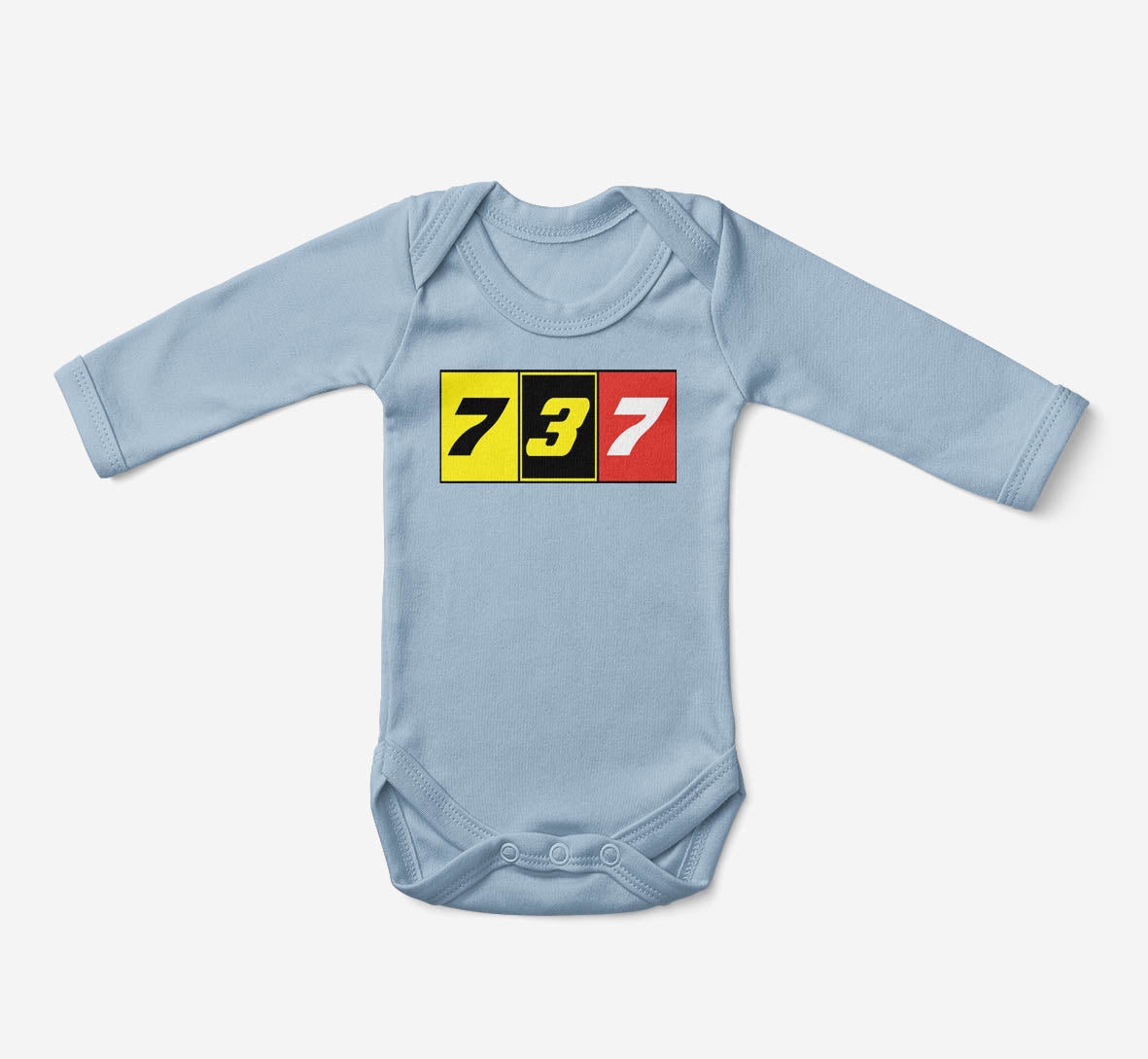 Flat Colourful 737 Designed Baby Bodysuits