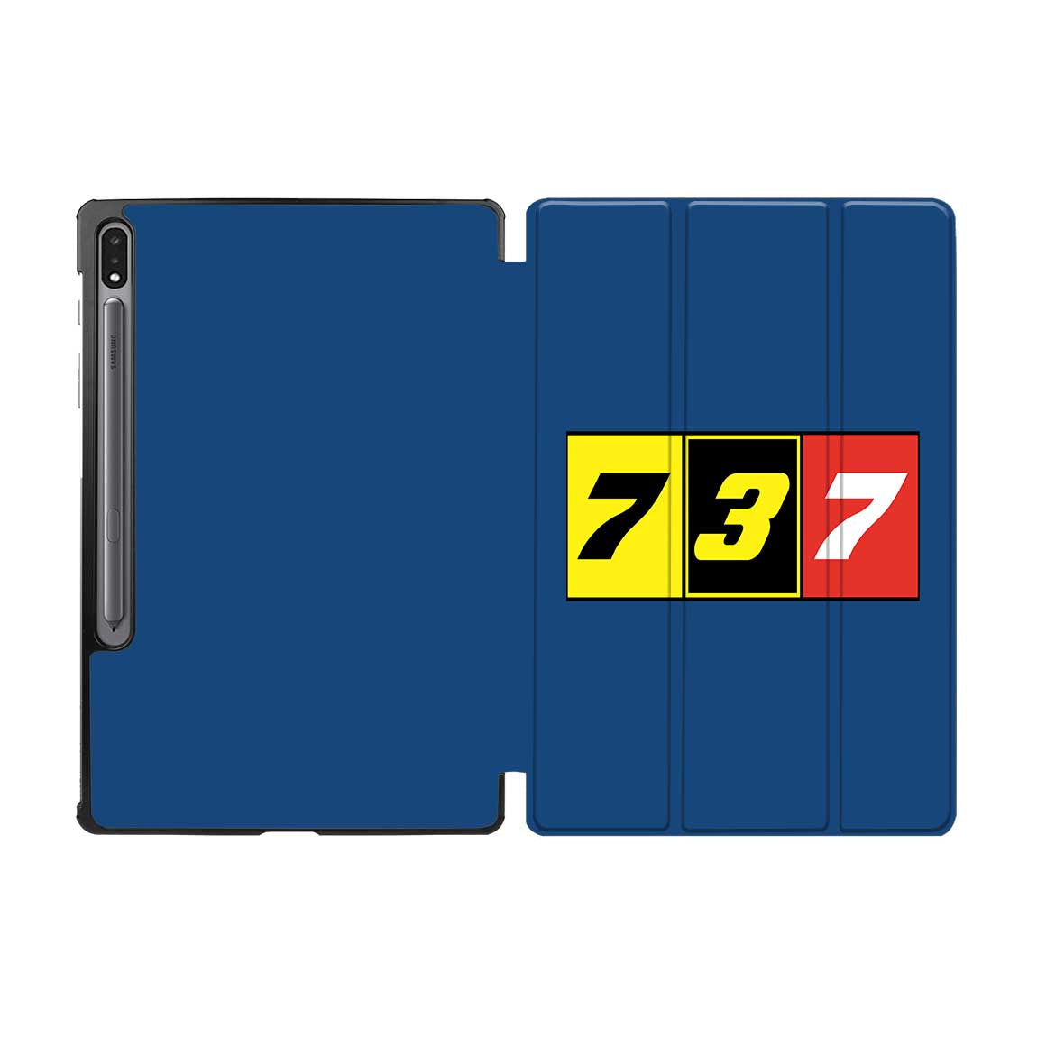 Flat Colourful 737 Designed Samsung Tablet Cases