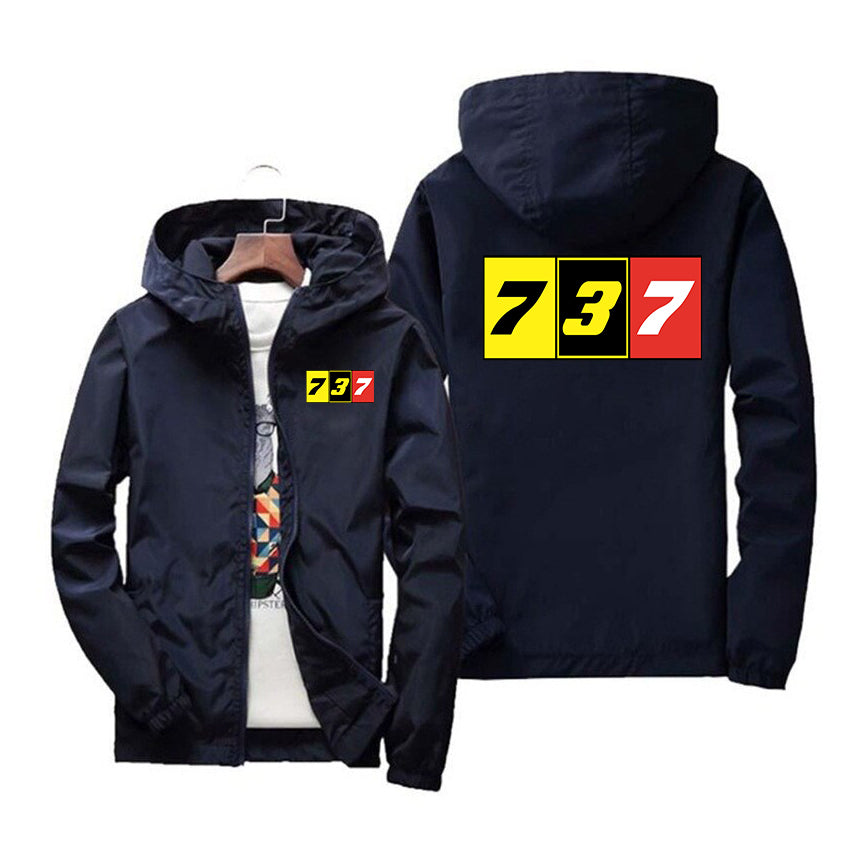 Flat Colourful 737 Designed Windbreaker Jackets