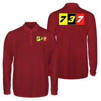 Thumbnail for Flat Colourful 737 Designed Long Sleeve Polo T-Shirts (Double-Side)