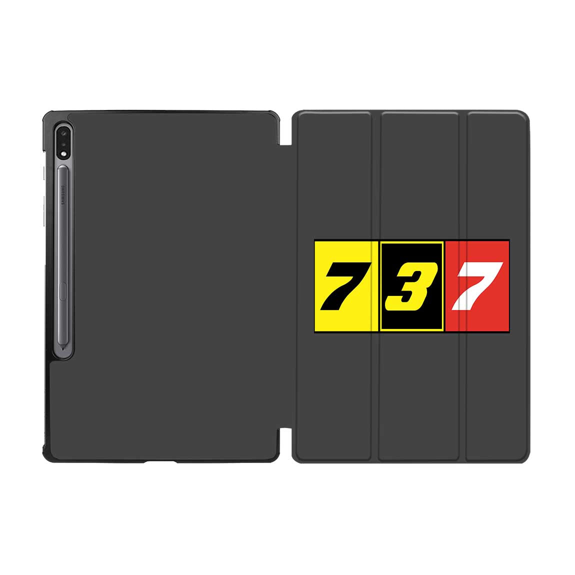 Flat Colourful 737 Designed Samsung Tablet Cases