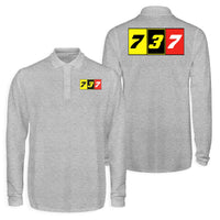 Thumbnail for Flat Colourful 737 Designed Long Sleeve Polo T-Shirts (Double-Side)