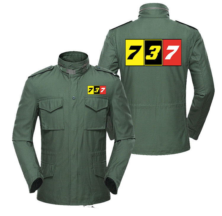 Flat Colourful 737 Designed Military Coats