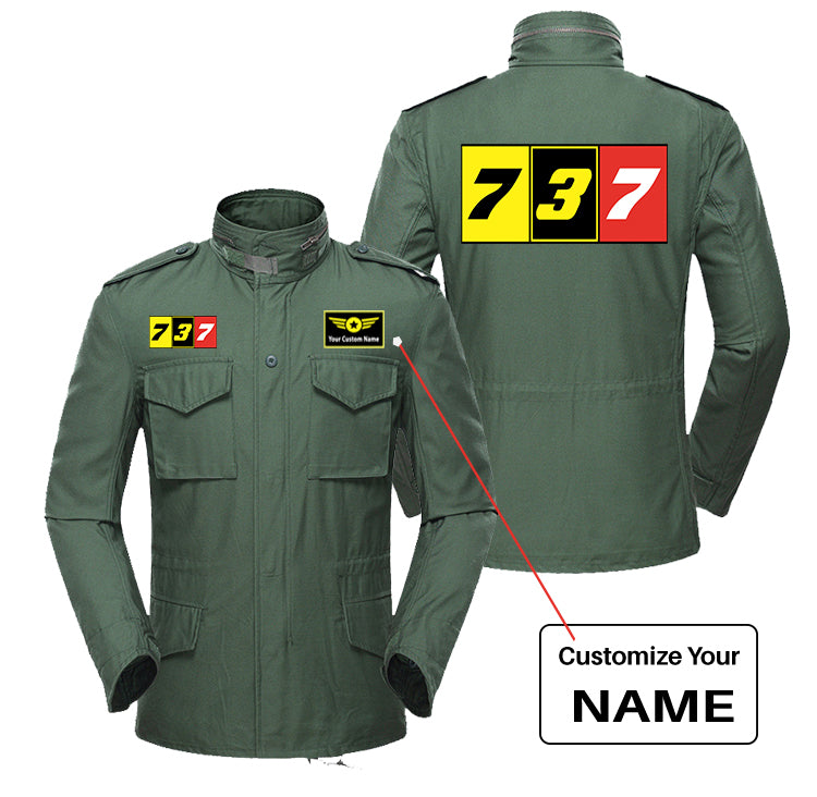Flat Colourful 737 Designed Military Coats