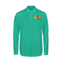 Thumbnail for Flat Colourful 737 Designed Long Sleeve Polo T-Shirts