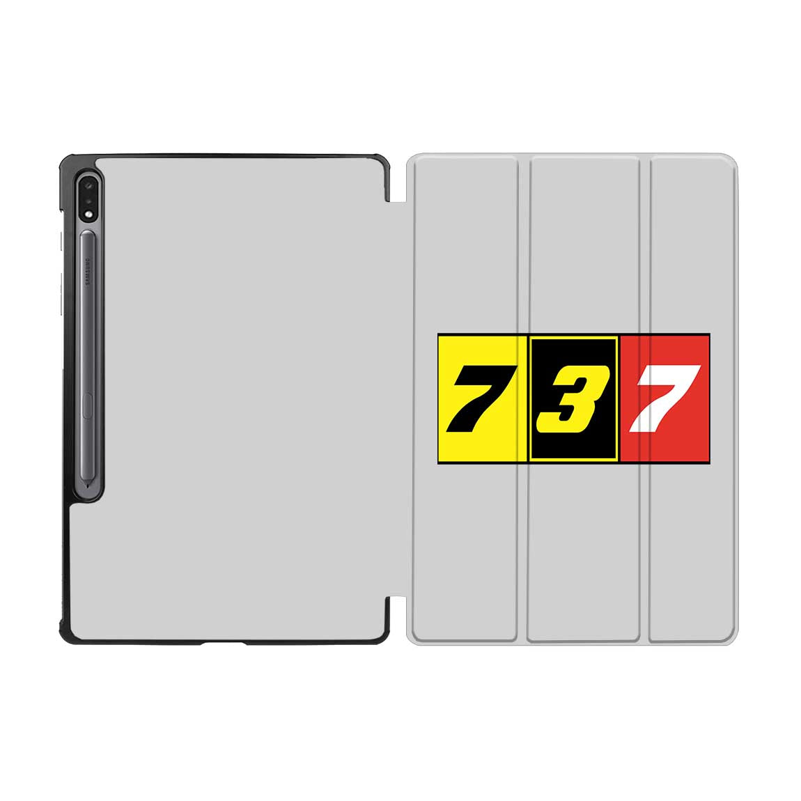 Flat Colourful 737 Designed Samsung Tablet Cases