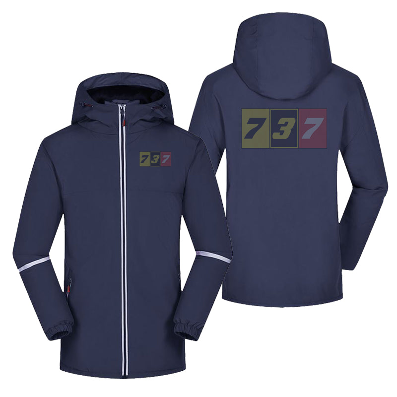Flat Colourful 737 Designed Rain Coats & Jackets