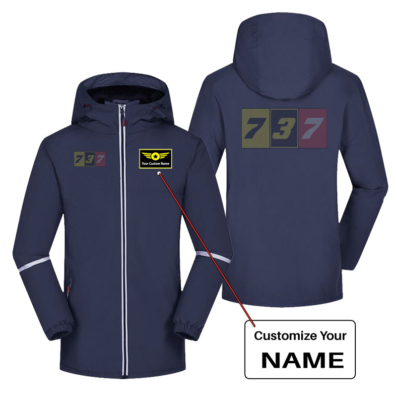 Flat Colourful 737 Designed Rain Coats & Jackets